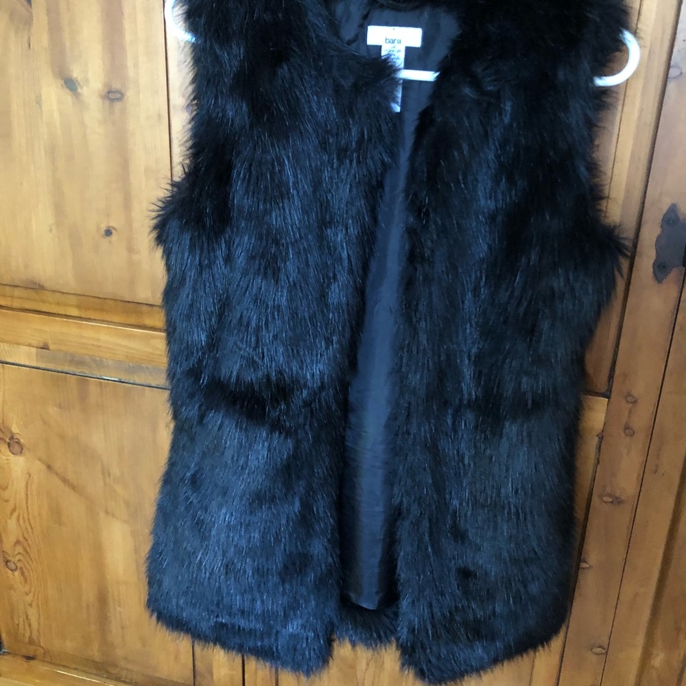 Faux fur black vest